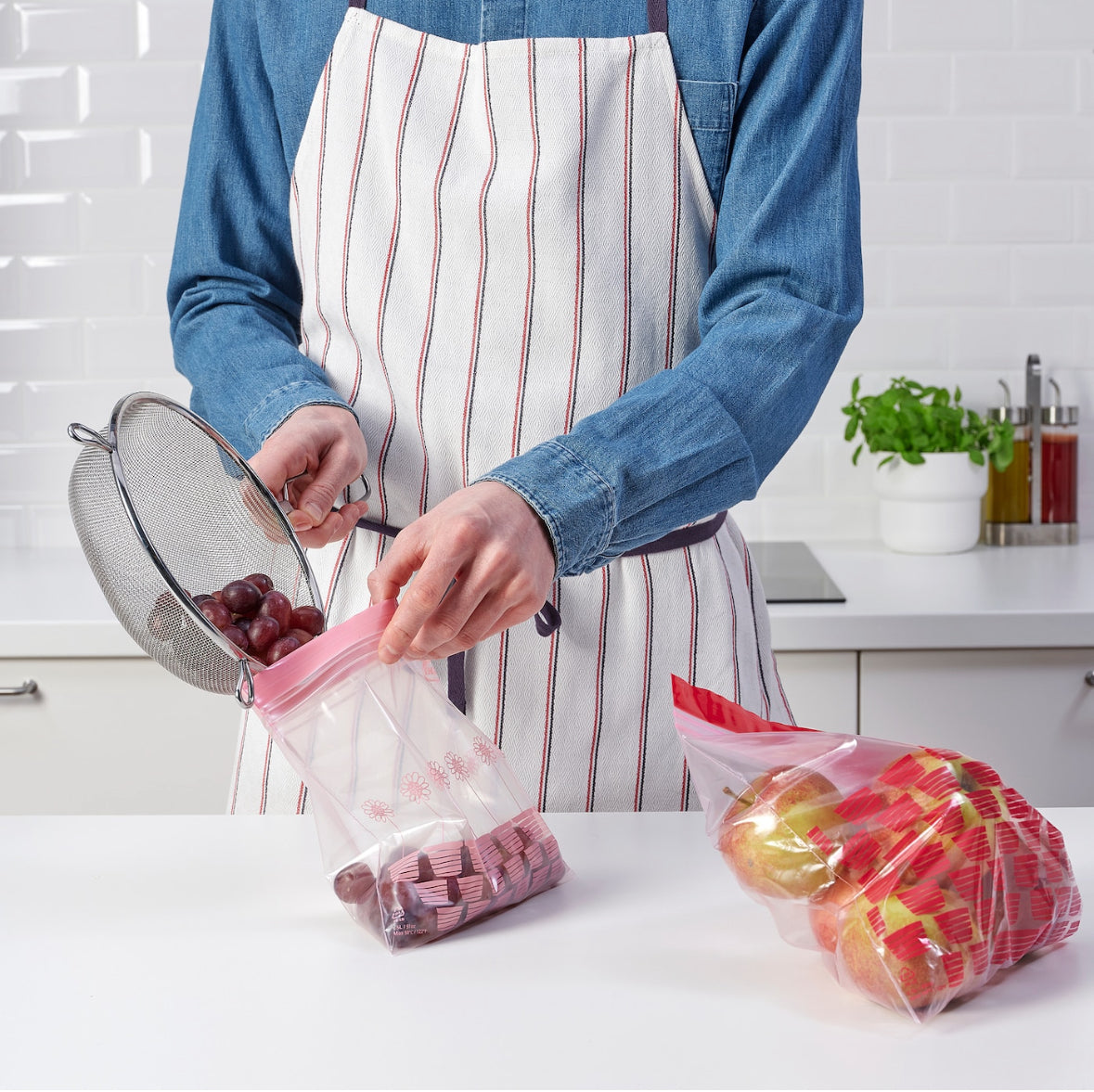 Resealable Bag, 2.5/1.2L Red and pink 50 Pieces