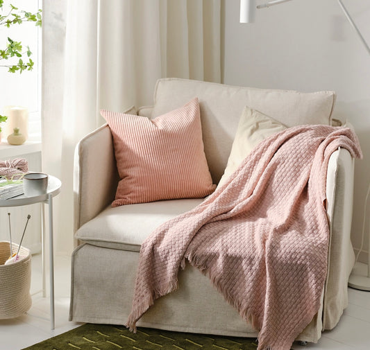 Pink throw blanket